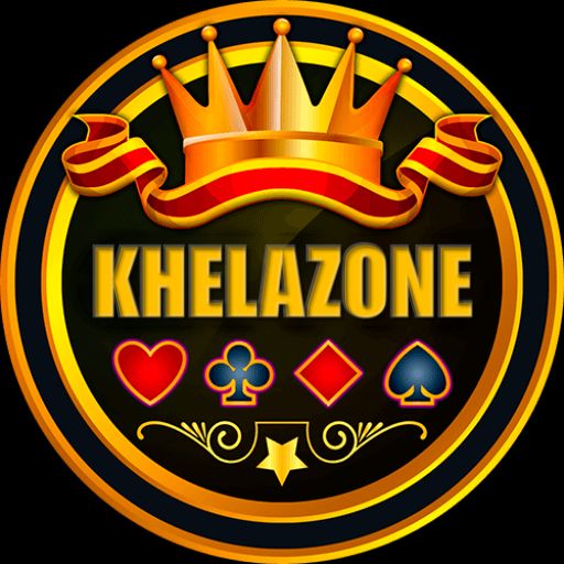KHELAZONE cartoon character holding a phone with game icons and rewards in a Bangladesh-themed setting